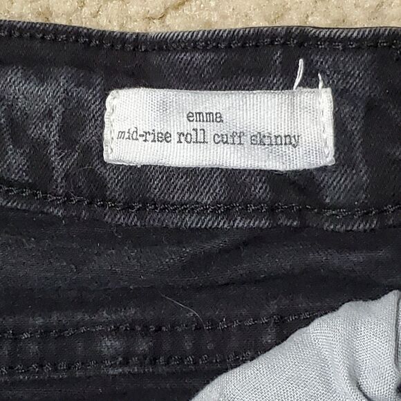 Jessica Simpson Girls Sz 10 Mid-Rise Emma Destructed Skinny Jeans Black Wash - Picture 6 of 12